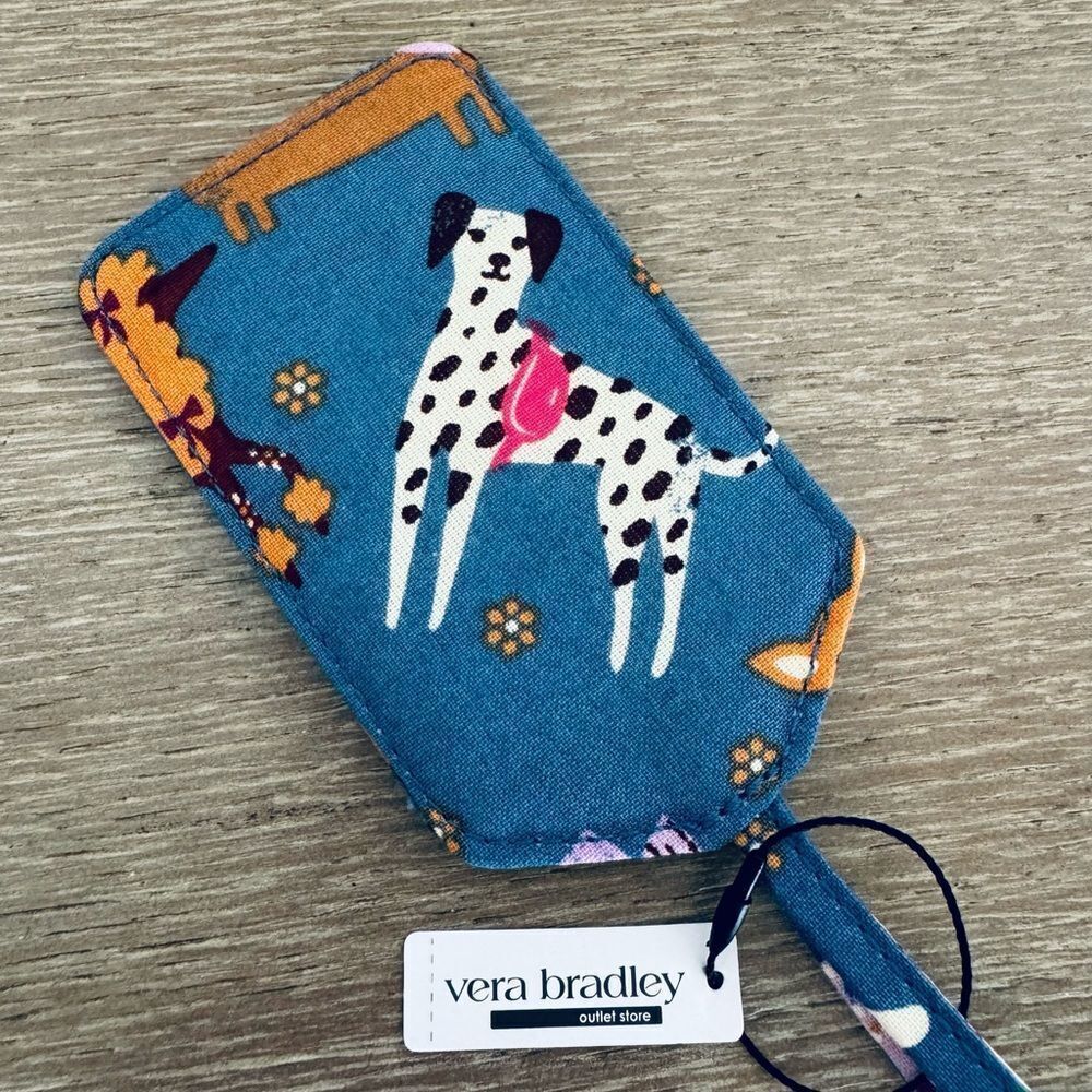Vera Bradley Bark Park Dalmatian Dog Print Blue Travel Luggage ID Tag